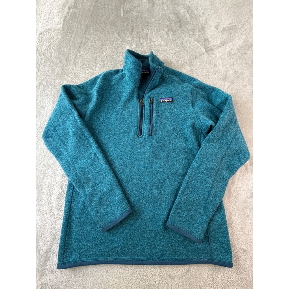 Patagonia Better Sweater Pullover Mens Medium Teal Blue 1/4 Zip Fleece
